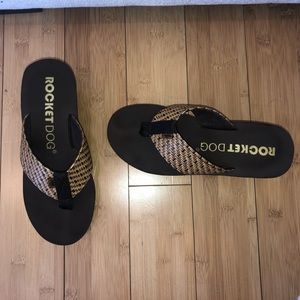 Brown Foam Wedge Sandal